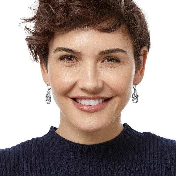 BRIGHTON NWT Interlok Braid Petite Leverback Earrings in Silver • Celtic Knot - Picture 9 of 13